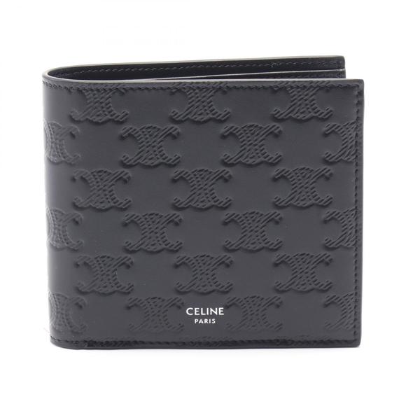 Celine Bifold Leather Black Triomphe Wallet - Picture 1 of 6